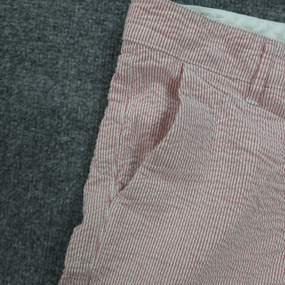 Luigi Fusaro Shorts Mens TG 48 32 Pink Striped Seersucker Bermuda Italy Designer